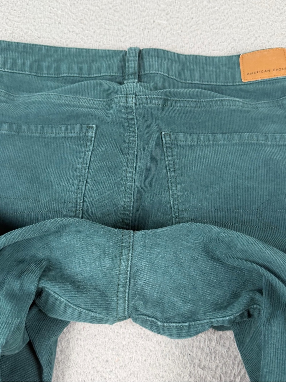American Eagle Corduroy Pants Womens 10 Regular Green Super High Rise Flare Y2K - Picture 14 of 14